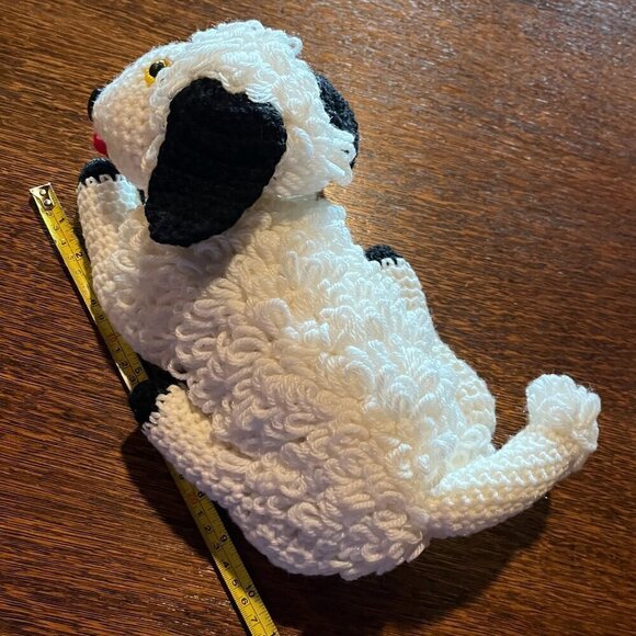 NEW Hand Crocheted Hand Knitted, Stuffed Puppy Dog - White Poodle - Picture 9 of 10